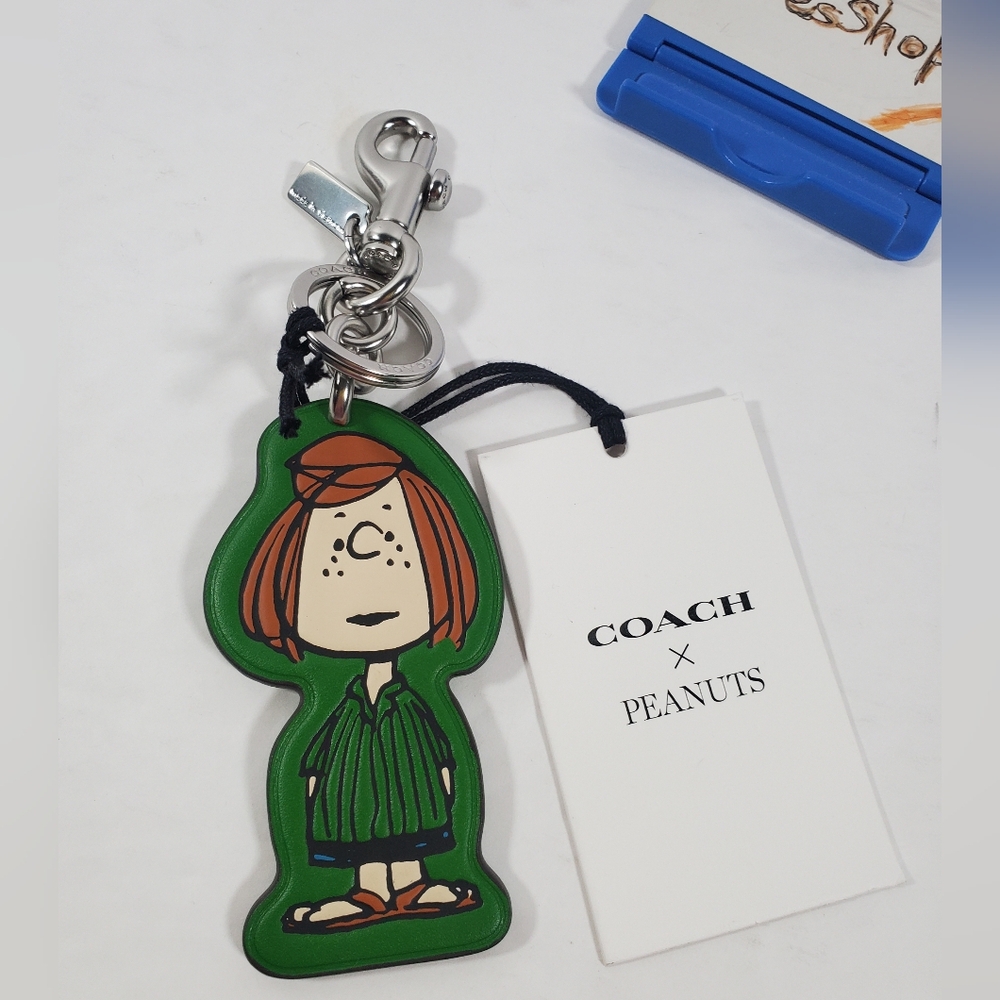 NWT Coach X Peanuts Peppermint Patty Bag Charm CBG567 /kelly green
